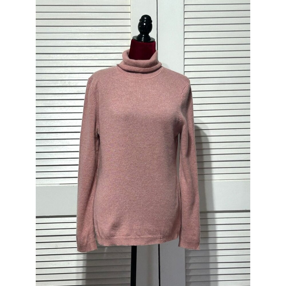 Charter Club Women's Pink Luxury Cashmere Turtleneck Pullover Sweater Sz M 3058